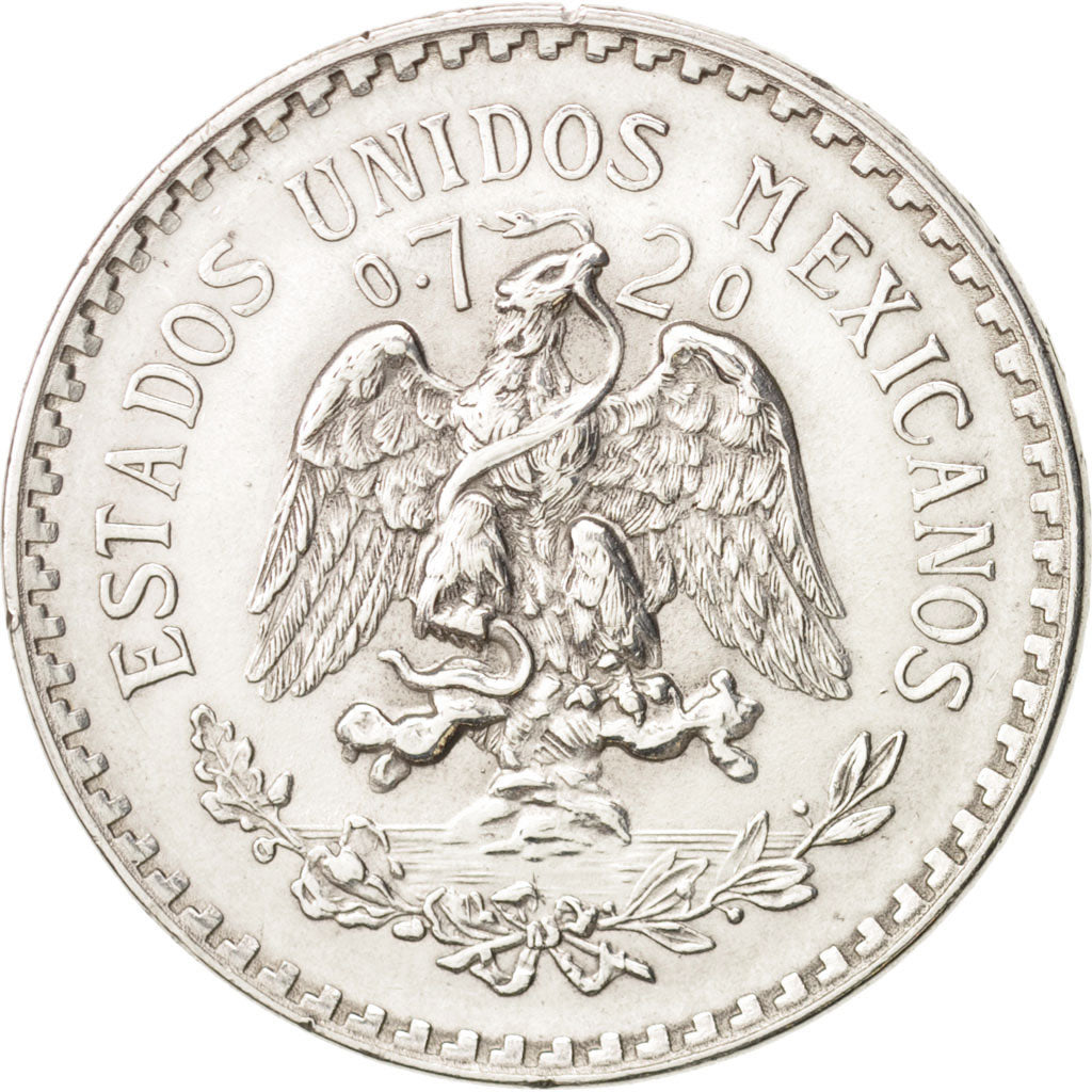 Mexico, Peso, 1945, Mexico City, AU(55-58), Silver, KM:455