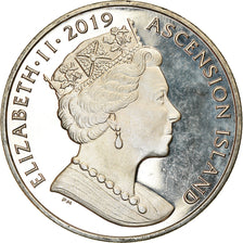 Coin, Ascension Island, 2 Pounds, 2019, Pobjoy Mint, 1er pas sur la lune