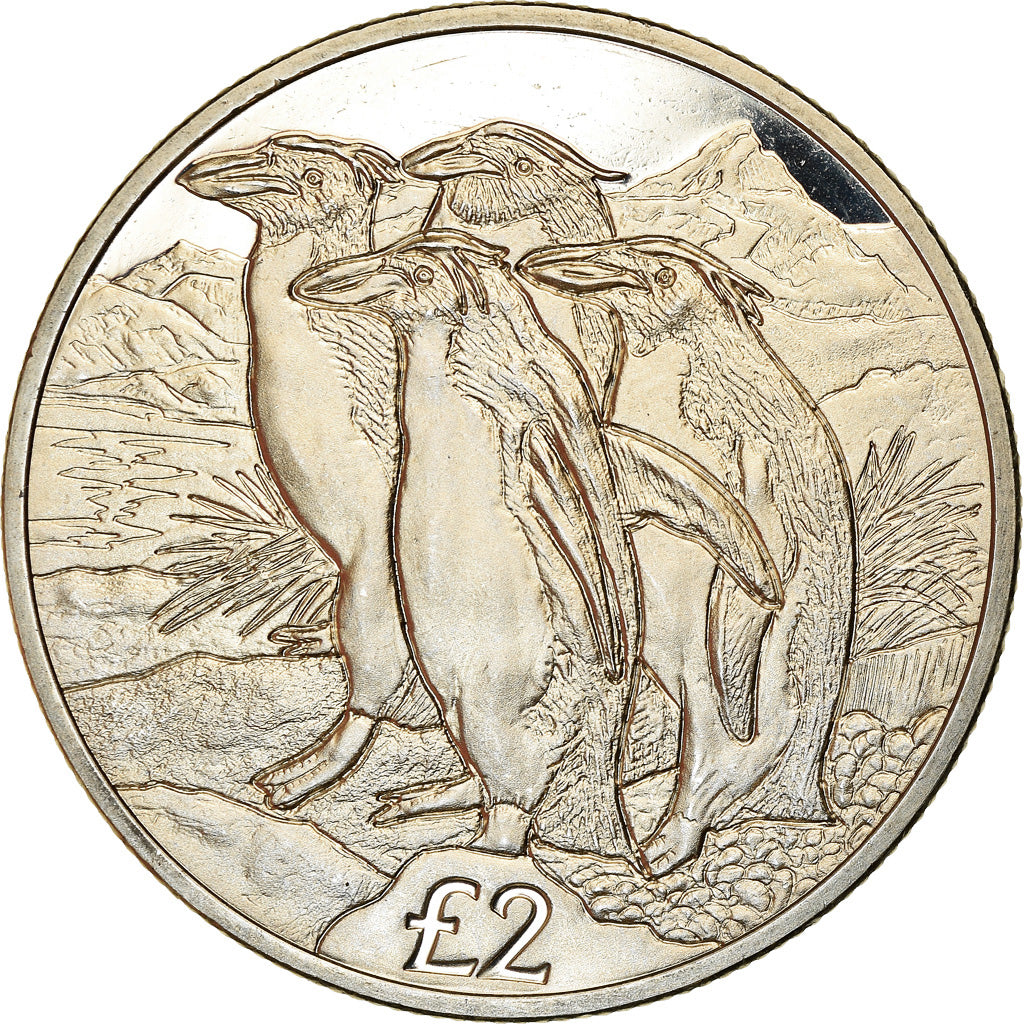 Münze, South Georgia and the South Sandwich Islands, 2 Pounds, 2019, Manchots