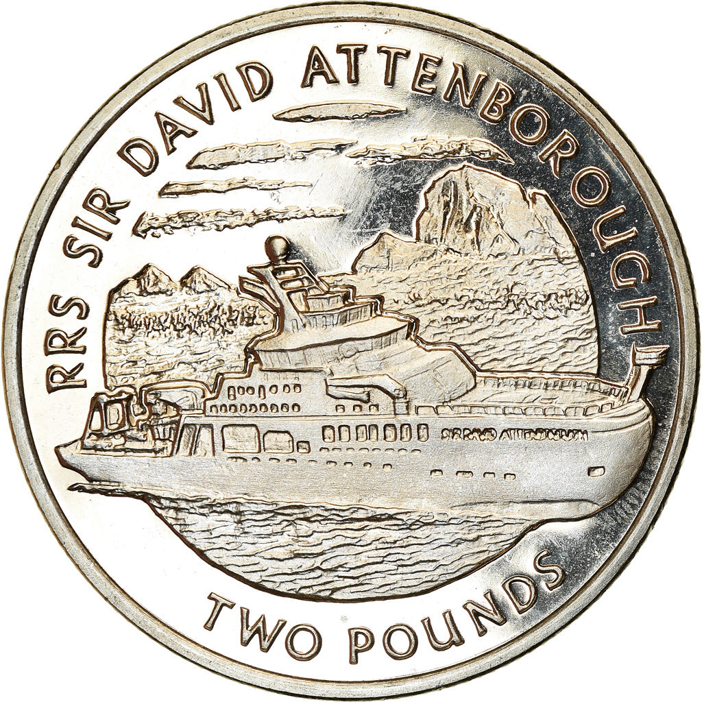 Coin, British Antarctic Territory, 2 Pounds, 2019, RRS Sir Attenborough, MS(63)