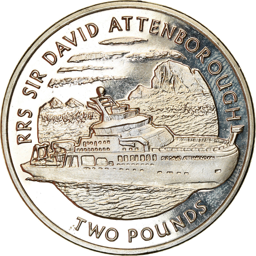 Coin, British Antarctic Territory, 2 Pounds, 2019, RRS Sir Attenborough, MS(63)