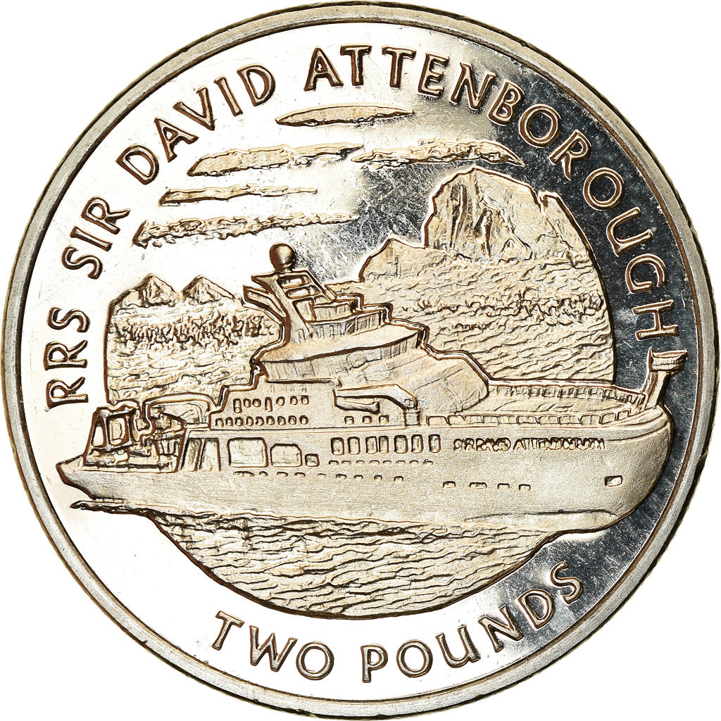 Coin, British Antarctic Territory, 2 Pounds, 2019, RRS Sir Attenborough, MS(63)