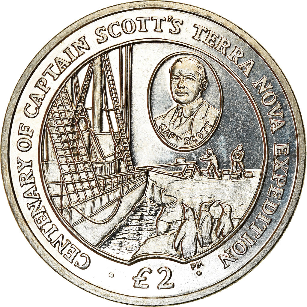 Moneta, British Antarctic Territory, Elizabeth II, 2 Pounds, 2012, Pobjoy Mint