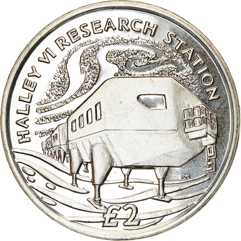 Moneta, British Antarctic Territory, 2 Pounds, 2013, Base antarctique Halley