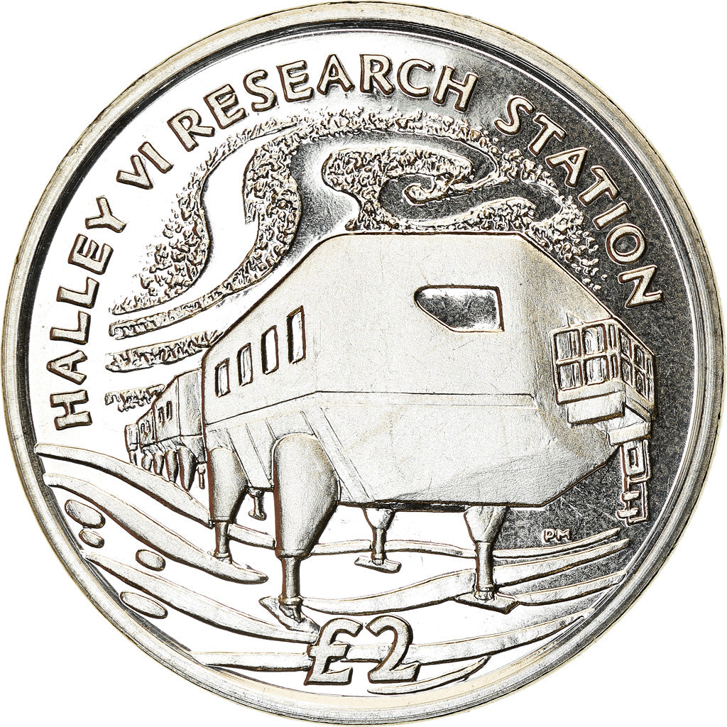 Moneta, British Antarctic Territory, 2 Pounds, 2013, Base antarctique Halley