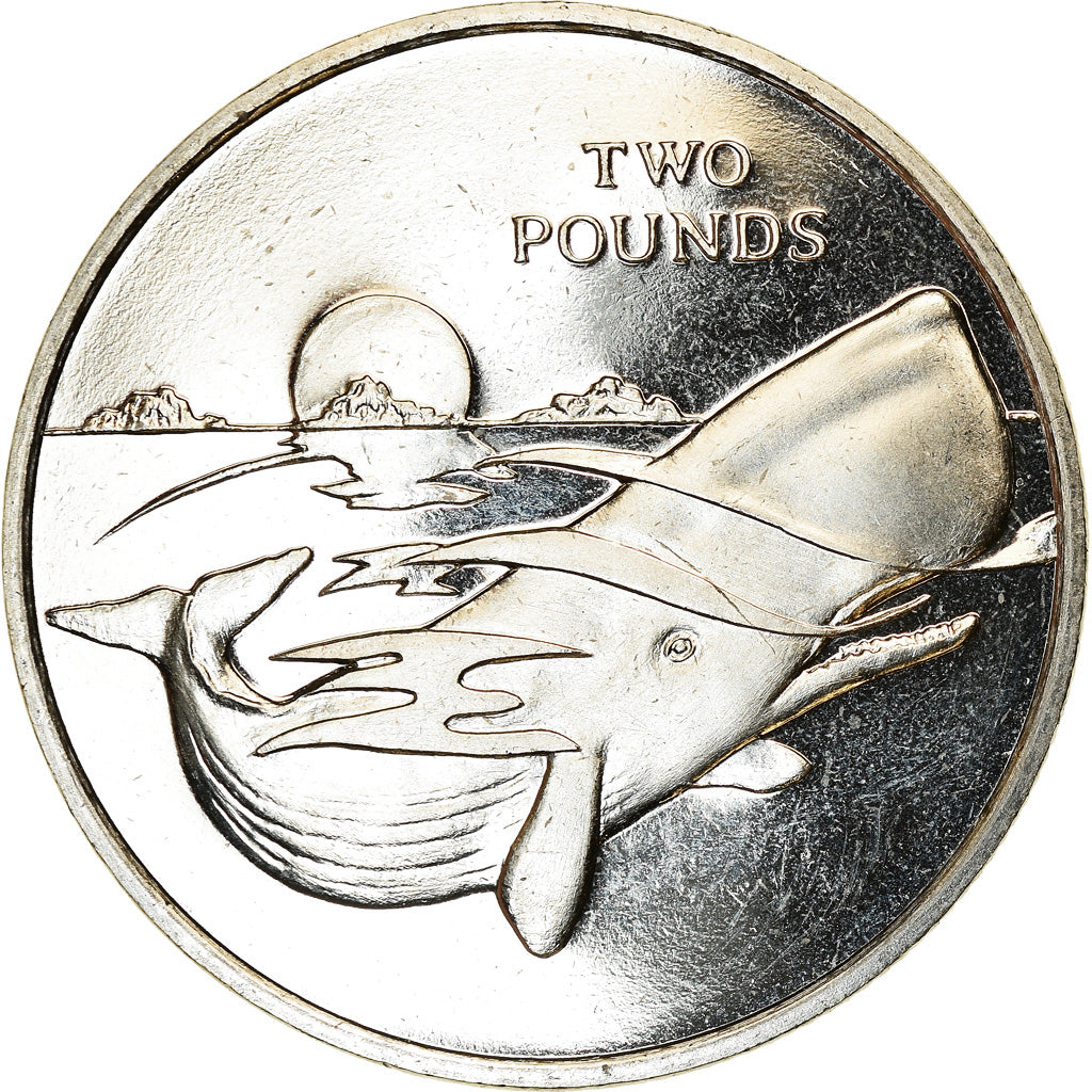 Moneta, British Antarctic Territory, 2 Pounds, 2016, Grand cachalot, SPL