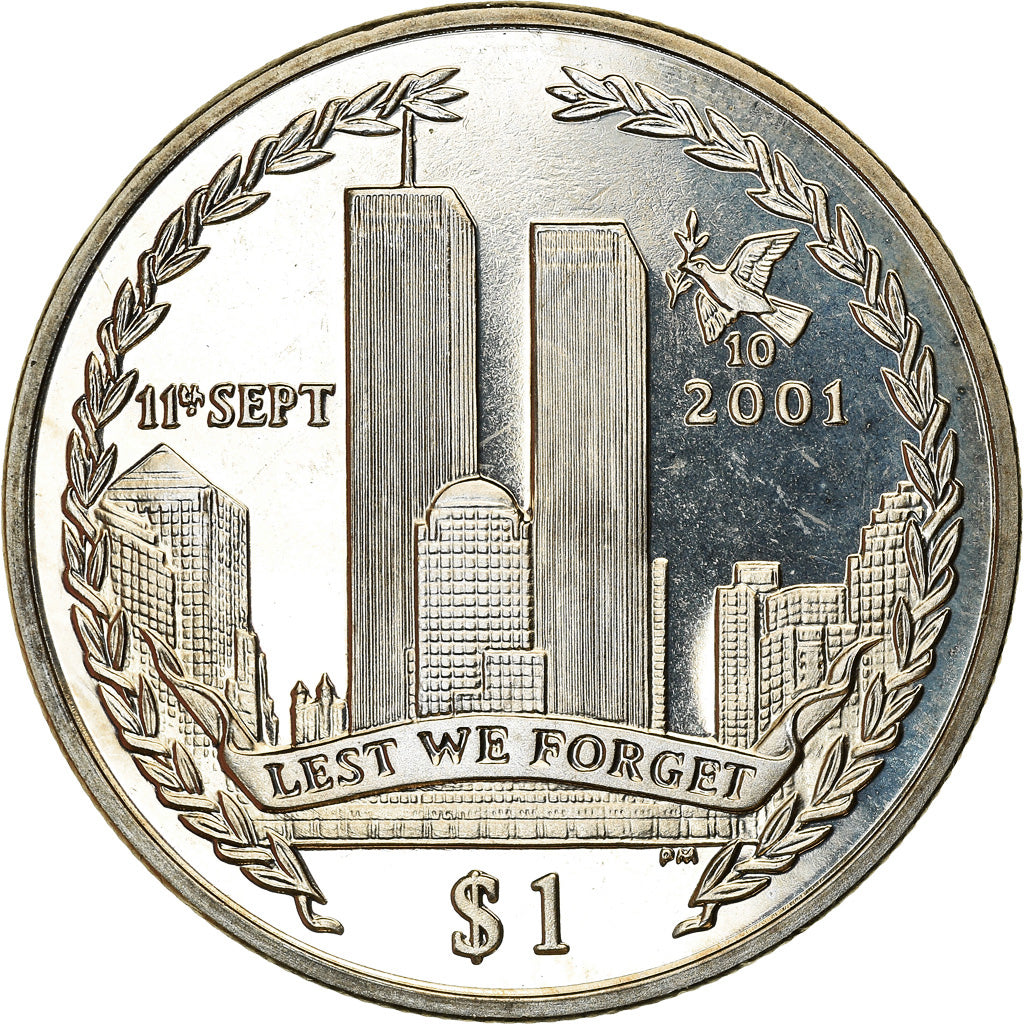 Moneta, ISOLE VERGINI BRITANNICHE, Dollar, 2011, Franklin Mint, 11 septembre