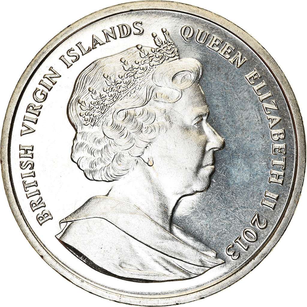 Moeda, Ilhas Virgens Britânicas, Dollar, 2013, Franklin Mint, Naissance du