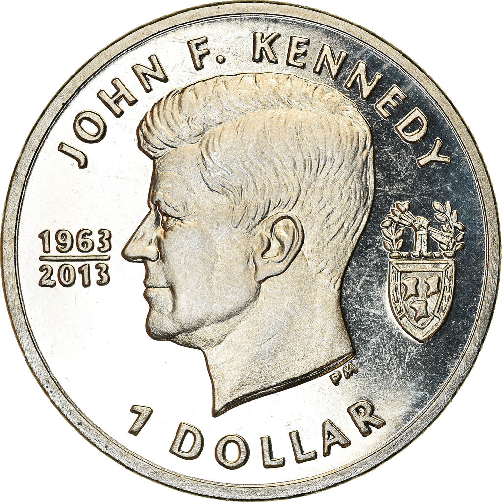 Moneta, ISOLE VERGINI BRITANNICHE, Dollar, 2013, Franklin Mint, John F. Kennedy