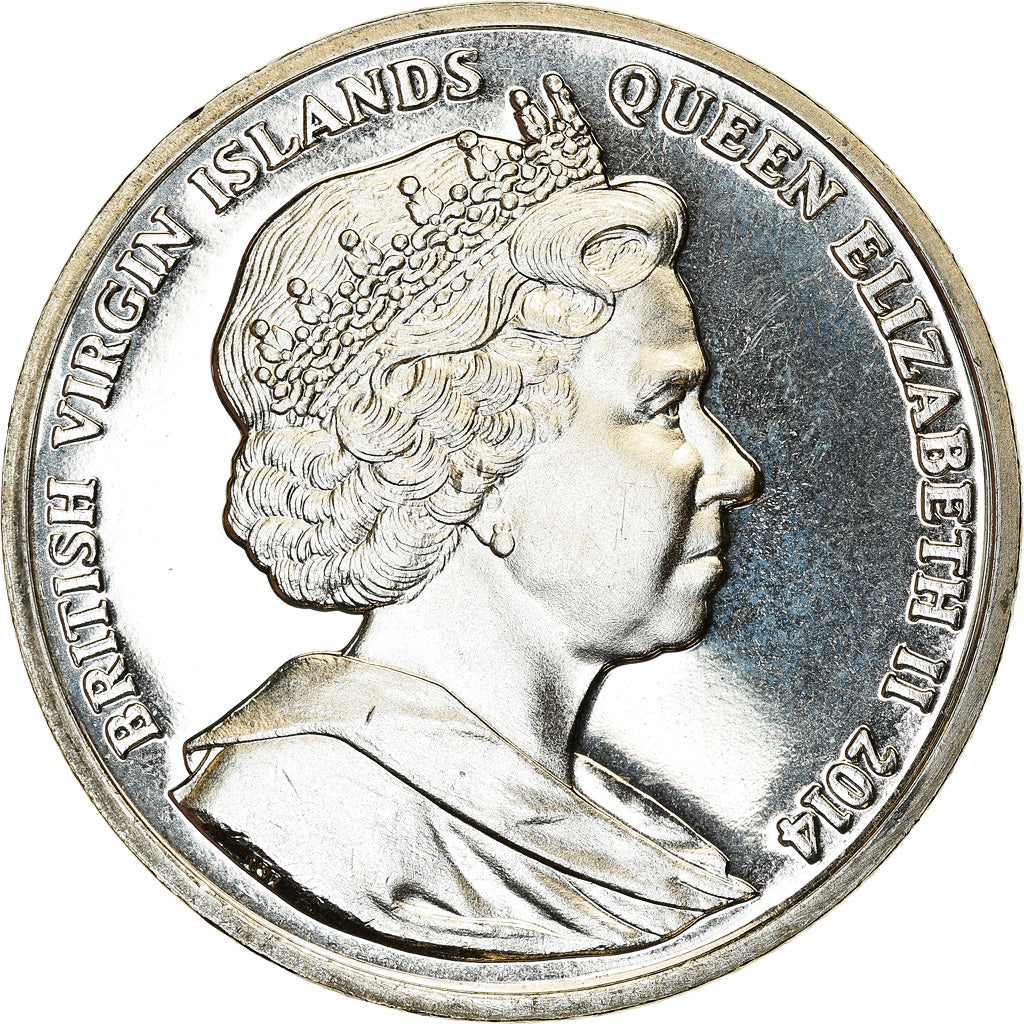 Moneta, ISOLE VERGINI BRITANNICHE, Dollar, 2014, Franklin Mint, Nelson Mandela