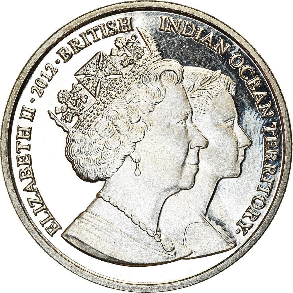 Coin, British Indian Ocean, 2 Pounds, 2012, Elizabeth II et la Reine mère