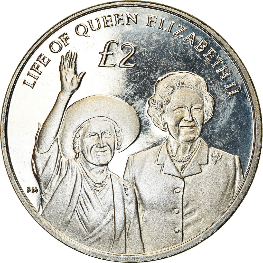 Coin, British Indian Ocean, 2 Pounds, 2012, Elizabeth II et la Reine mère