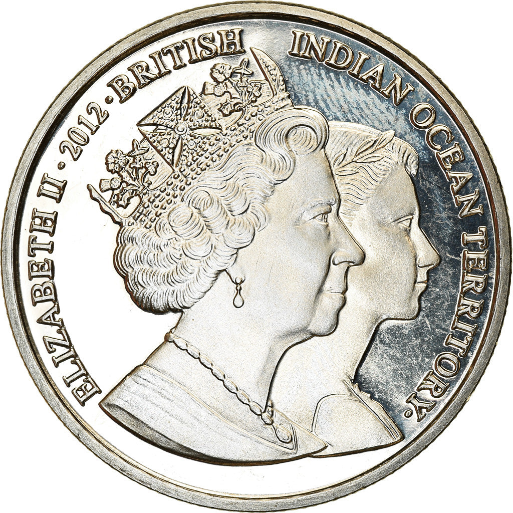 Coin, British Indian Ocean, 2 Pounds, 2012, Elizabeth II et la Reine mère