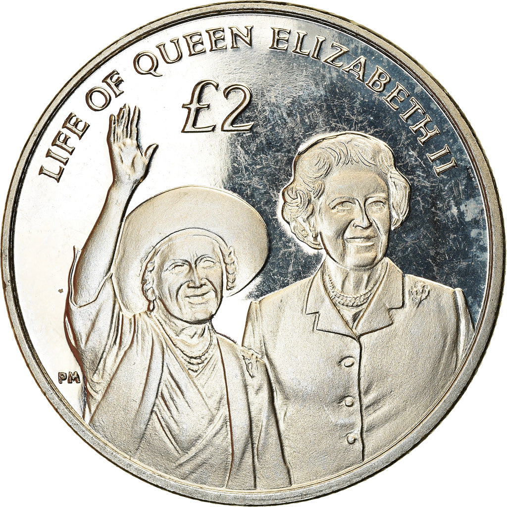 Coin, British Indian Ocean, 2 Pounds, 2012, Elizabeth II et la Reine mère