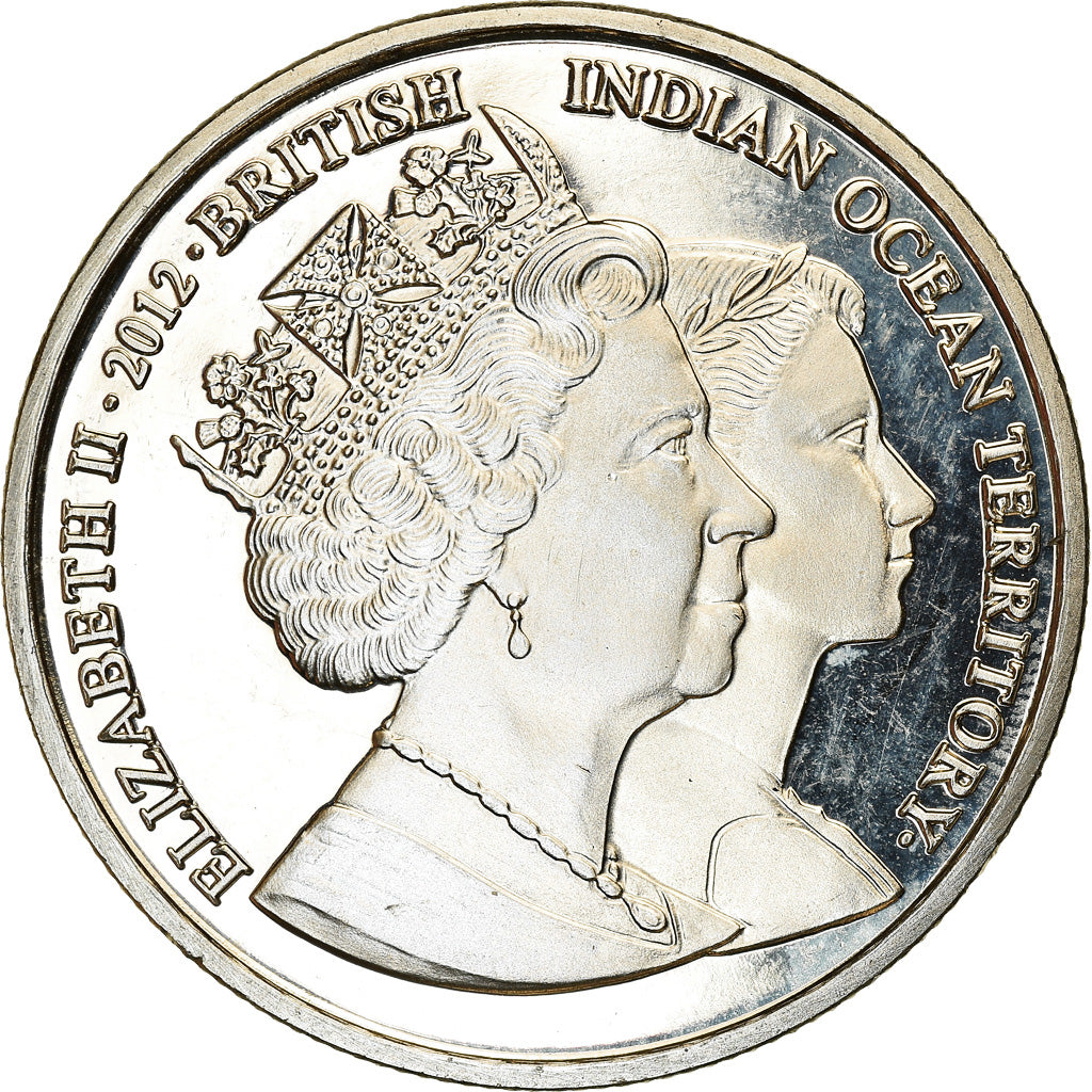 Coin, British Indian Ocean, 2 Pounds, 2012, Elizabeth II et la Reine mère