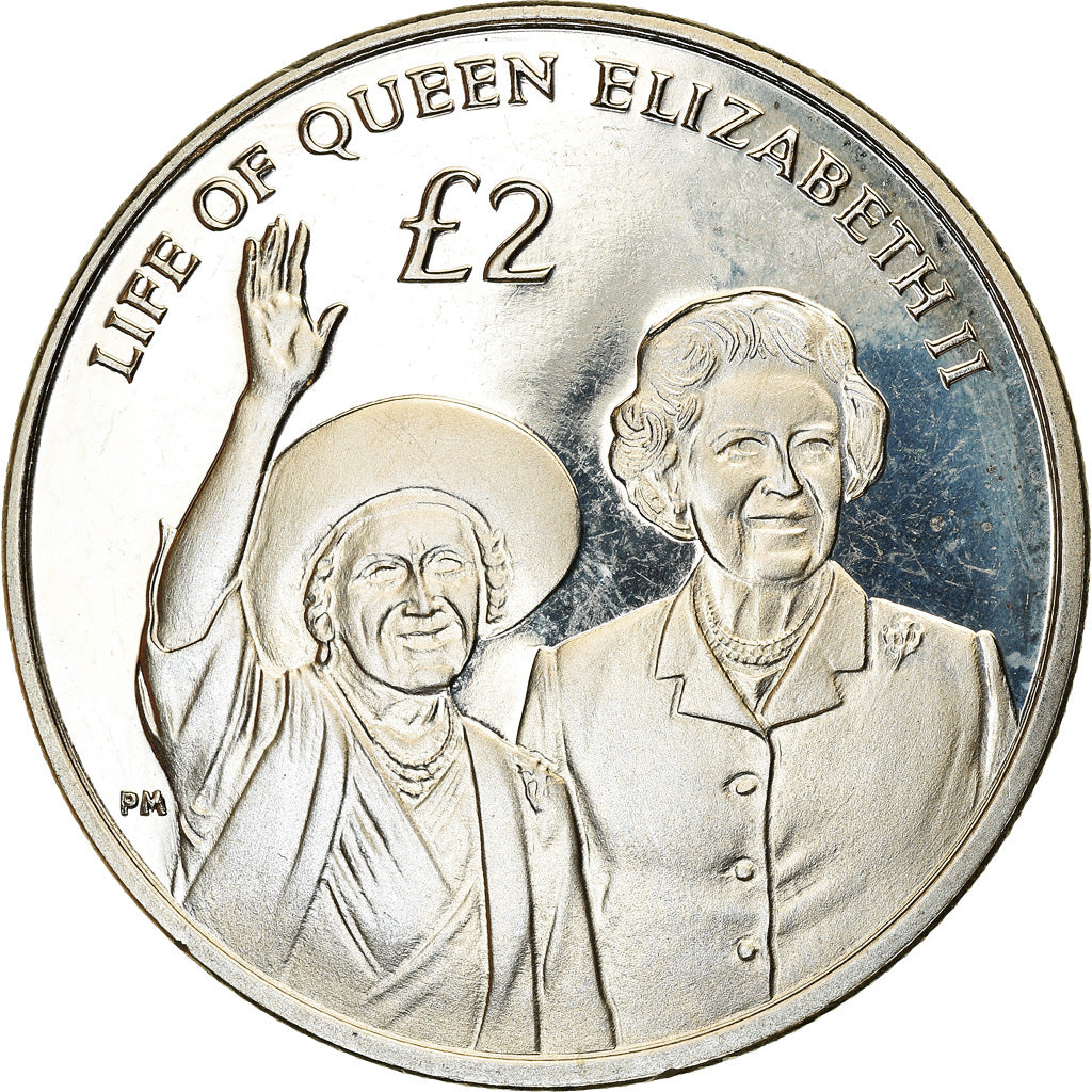 Coin, British Indian Ocean, 2 Pounds, 2012, Elizabeth II et la Reine mère