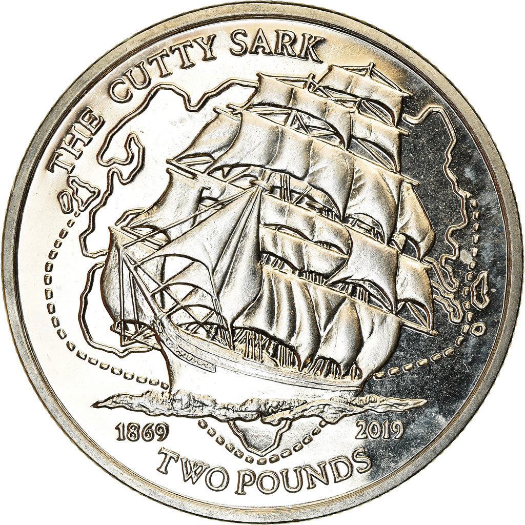 Coin, British Indian Ocean, 2 Pounds, 2019, Le Cutty sark, MS(63), Cupro-nickel