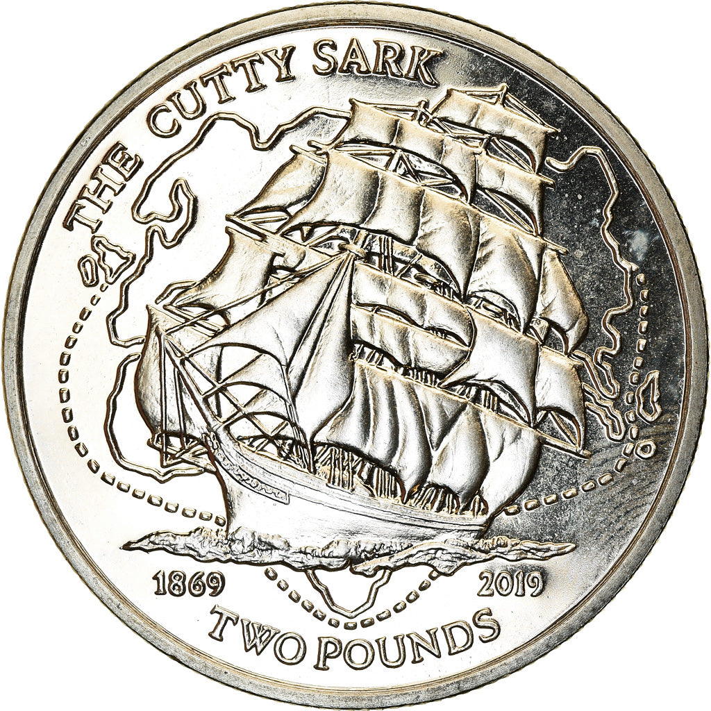 Coin, British Indian Ocean, 2 Pounds, 2019, Le Cutty sark, MS(63), Cupro-nickel