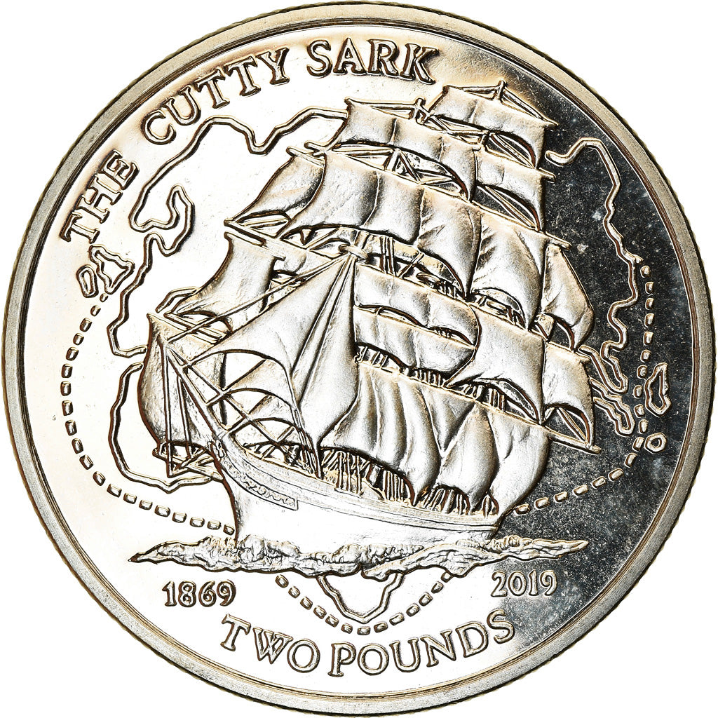 Coin, British Indian Ocean, 2 Pounds, 2019, Le Cutty sark, MS(63), Cupro-nickel