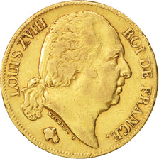 France, Louis XVIII,20 Francs, 1819, Paris, TTB, Or, KM:712.1,Gadoury 1028