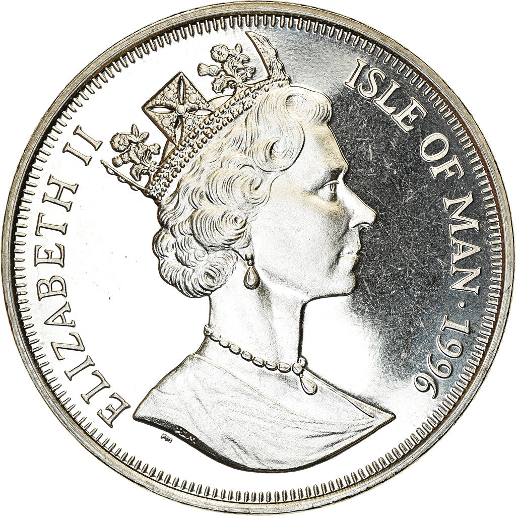 Coin, Isle of Man, Elizabeth II, Crown, 1996, Pobjoy Mint, Fernand de Magellan