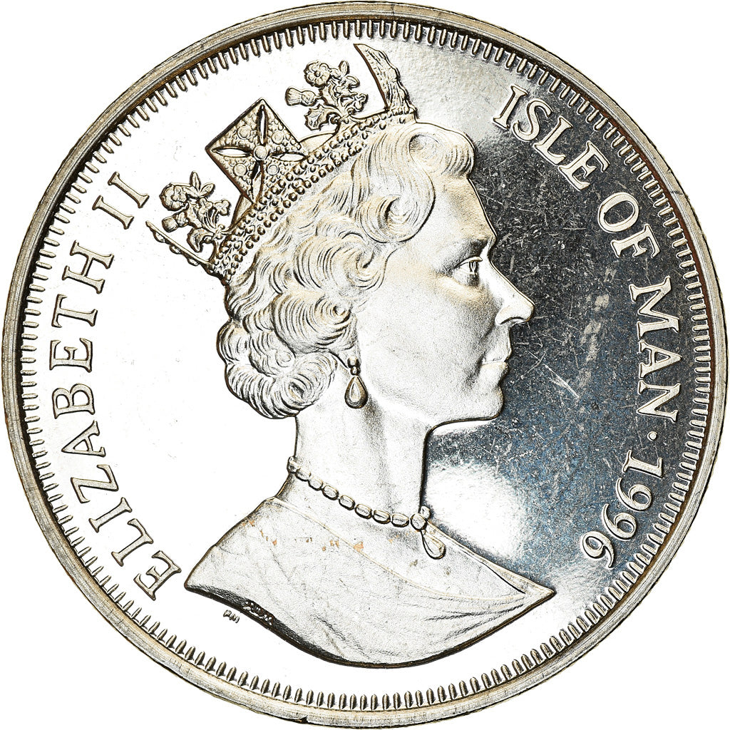 Coin, Isle of Man, Elizabeth II, Crown, 1996, Pobjoy Mint, Fernand de Magellan