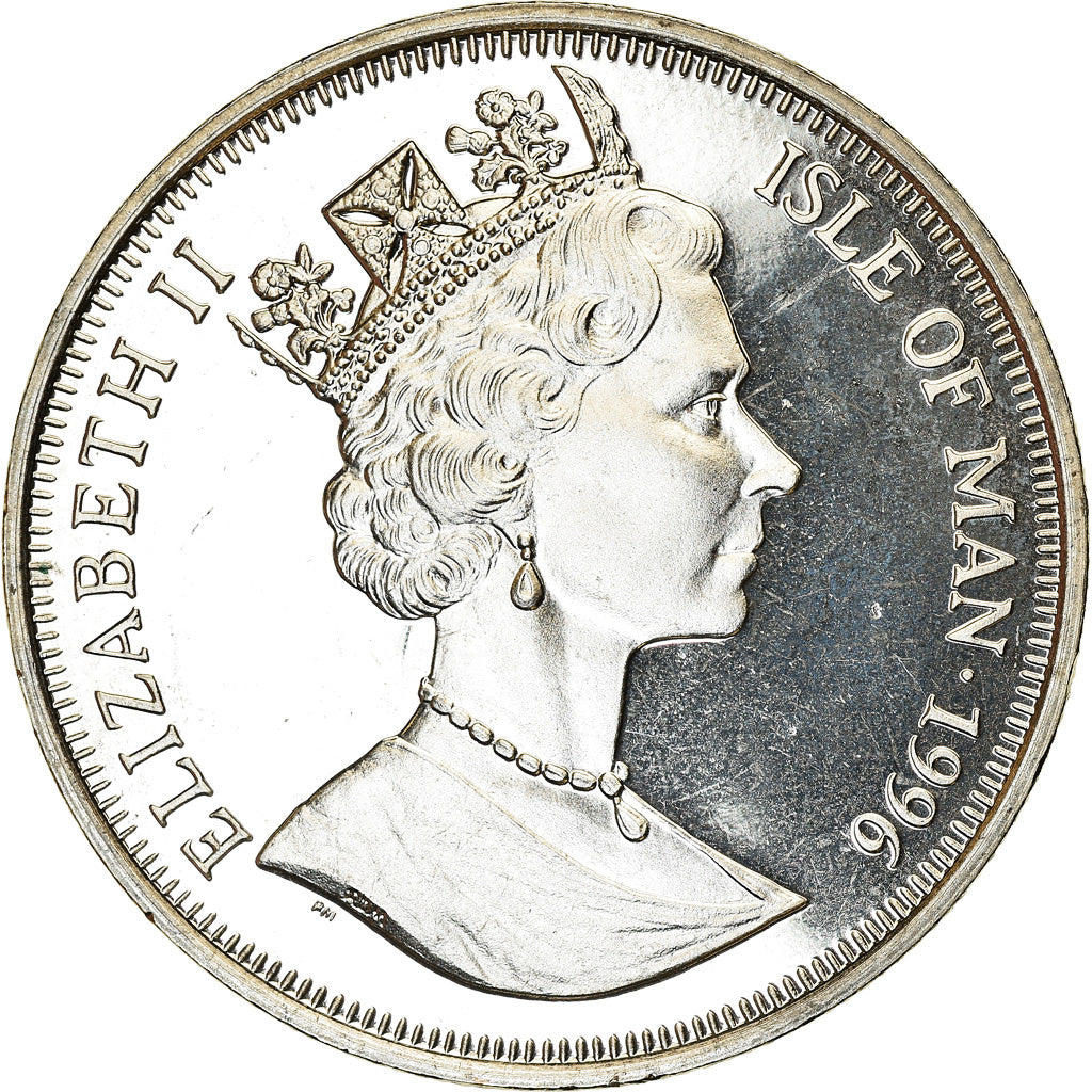 Moneta, Isola di Man, Elizabeth II, Crown, 1996, Pobjoy Mint, Sir Francis Drake