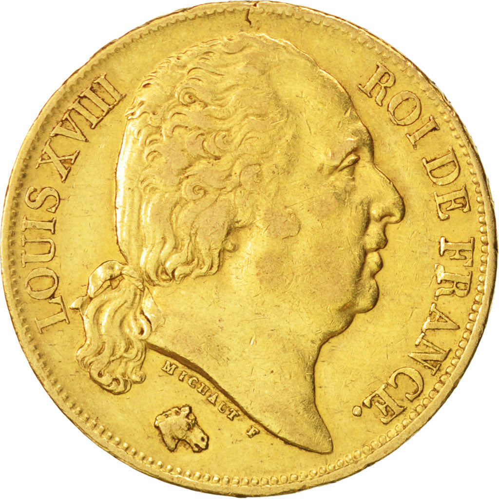 Frankreich, Louis XVIII, 20 Francs, 1817, Paris, EF(40-45), Gold, KM 712.1