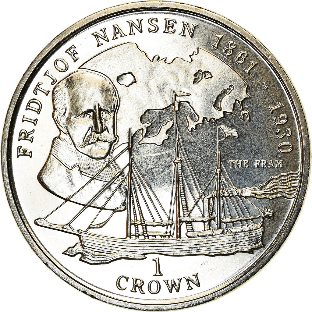 Moneta, Wyspa Man, Elizabeth II, Crown, 1997, Pobjoy Mint, Fridtjof Nansen