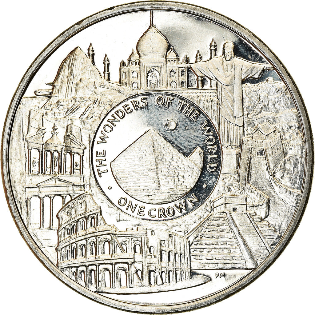 Coin, Isle of Man, Crown, 2008, Pobjoy Mint, Merveilles du monde, MS(63)