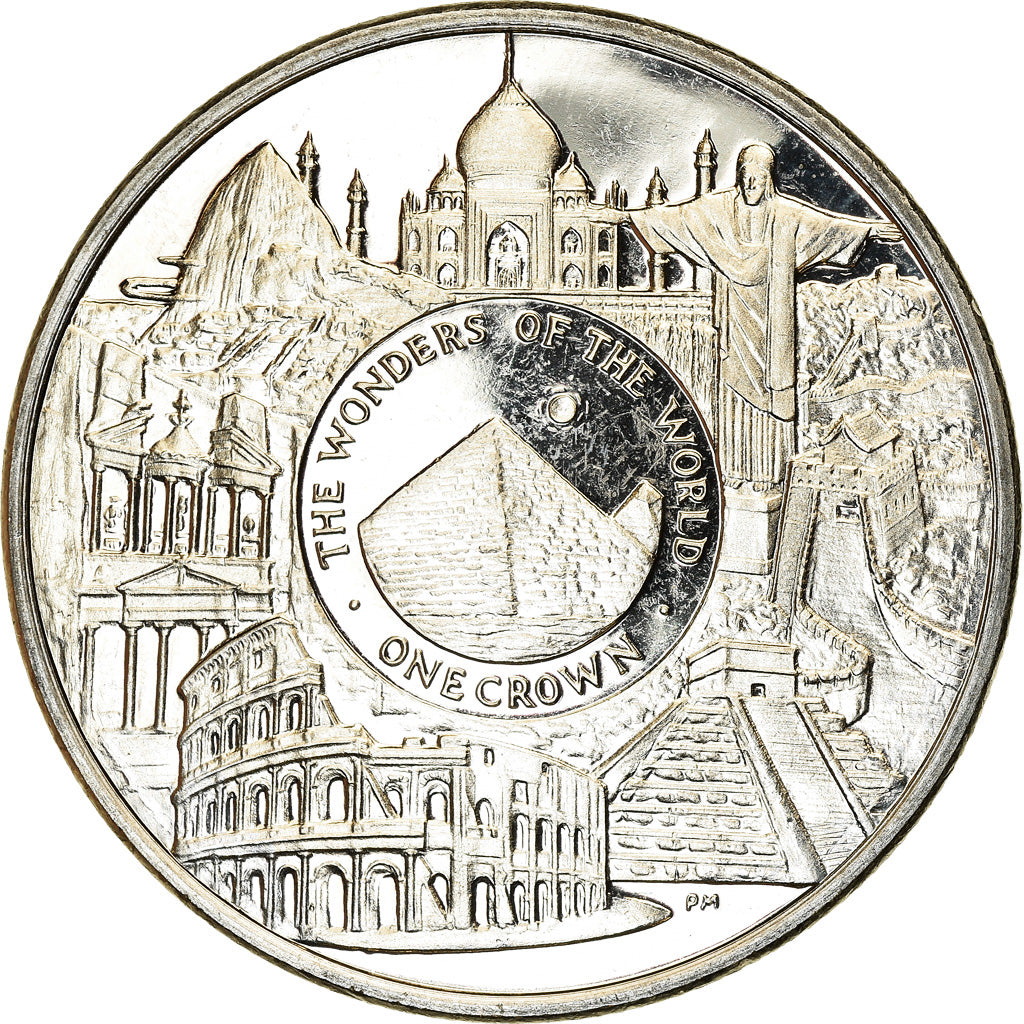 Coin, Isle of Man, Crown, 2008, Pobjoy Mint, Merveilles du monde, MS(63)