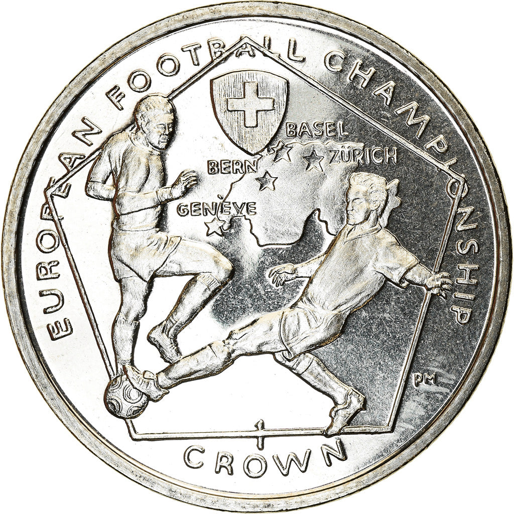 Munten, Eiland Man, Crown, 2008, Pobjoy Mint, Championnat européen de football