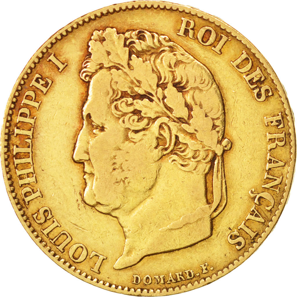 France,Louis-Philippe,20 Francs,1833,Paris,VF(30-35), Gold,KM:750.1,Gadoury 1031