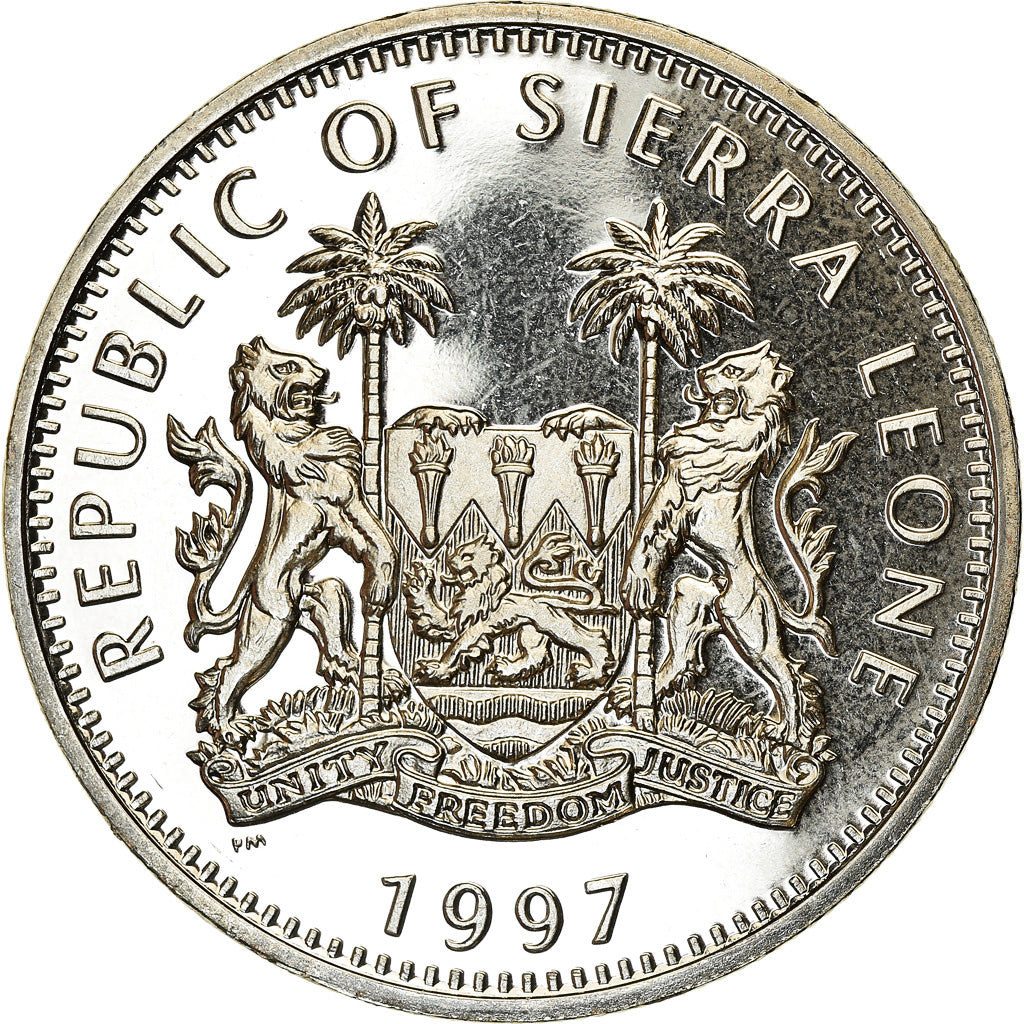 Coin, Sierra Leone, Dollar, 1997, British Royal Mint, Mère Teresa et Lady