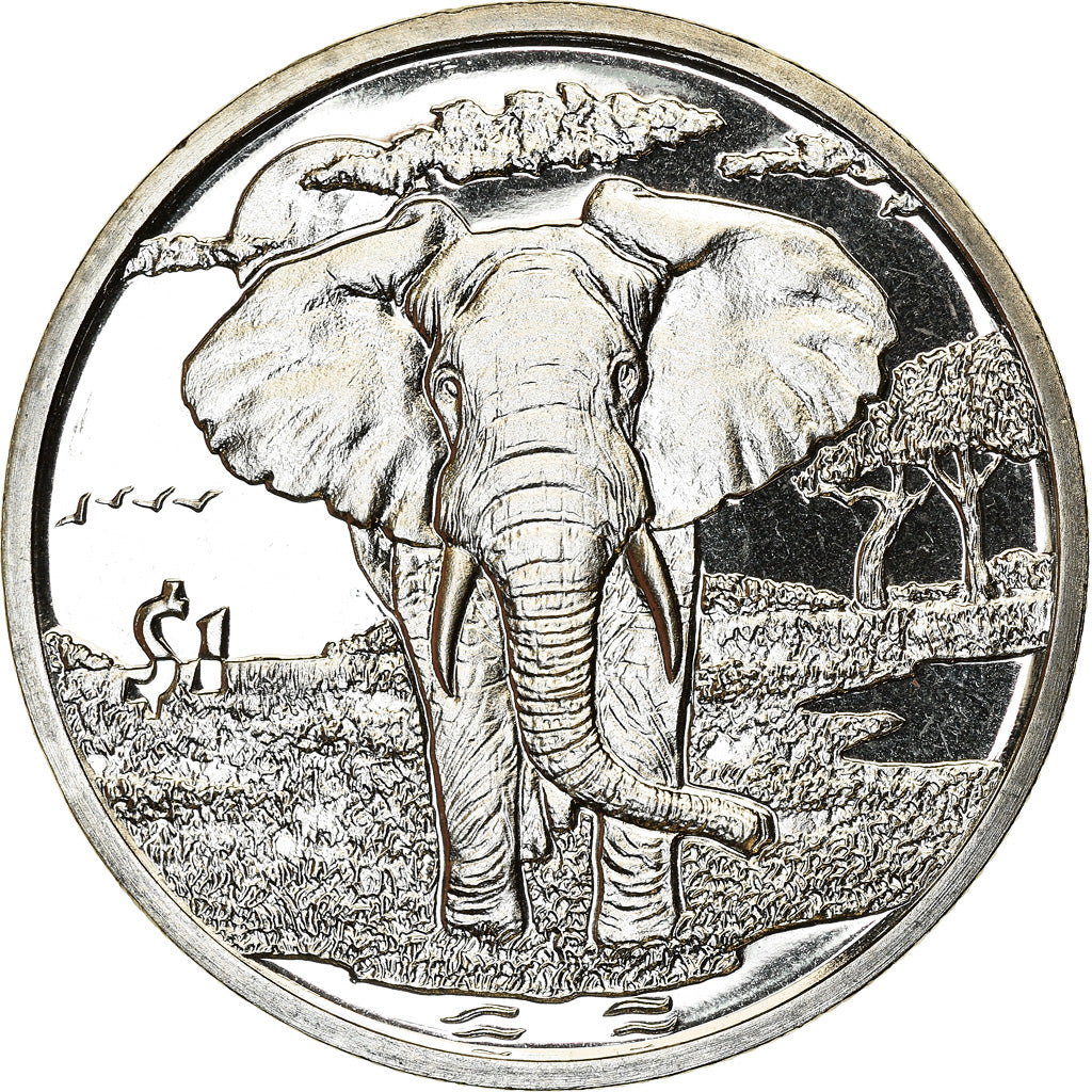 Moneta, Sierra Leone, Dollar, 2007, British Royal Mint, Eléphant, SPL