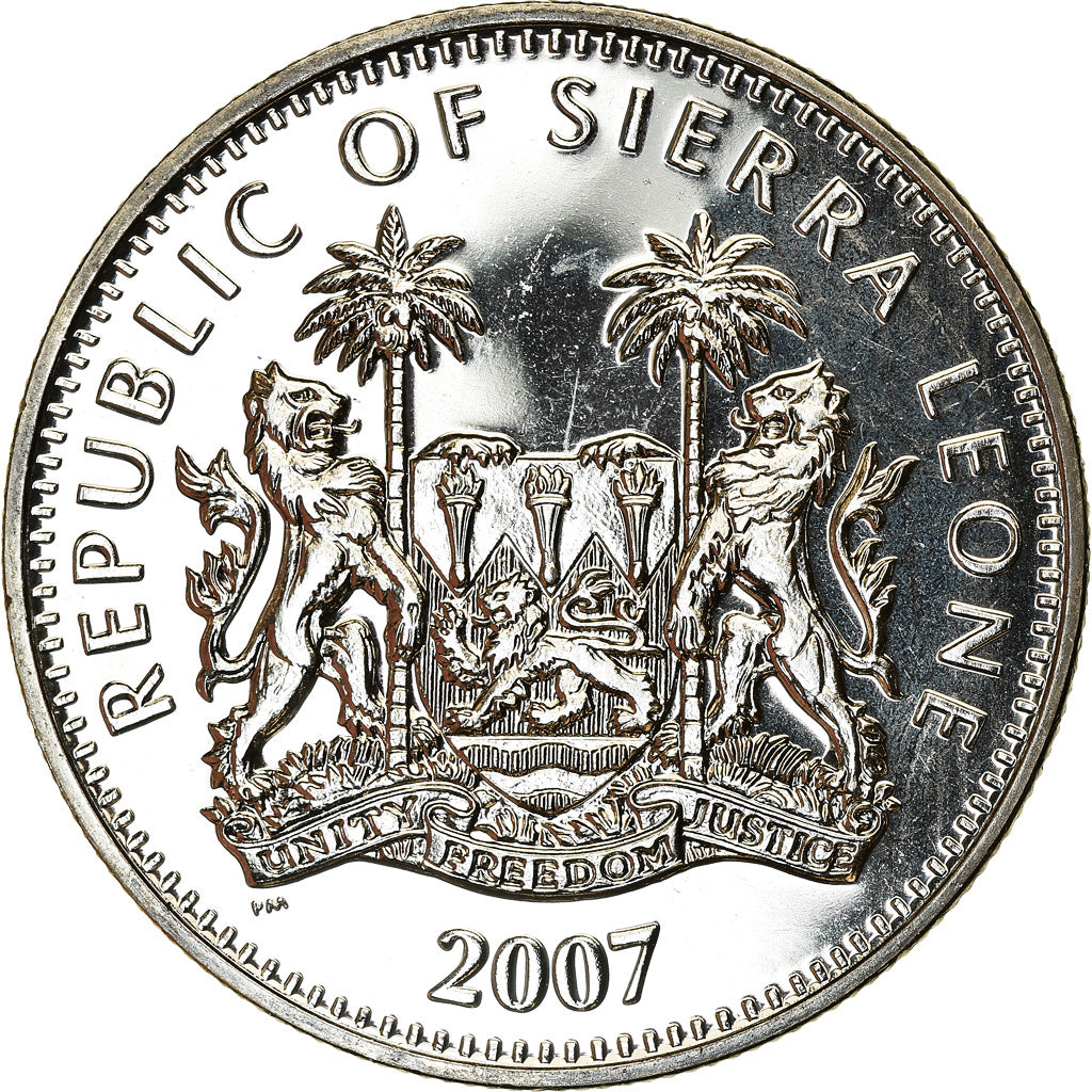 Moneta, Sierra Leone, Dollar, 2007, British Royal Mint, Zèbre, SPL
