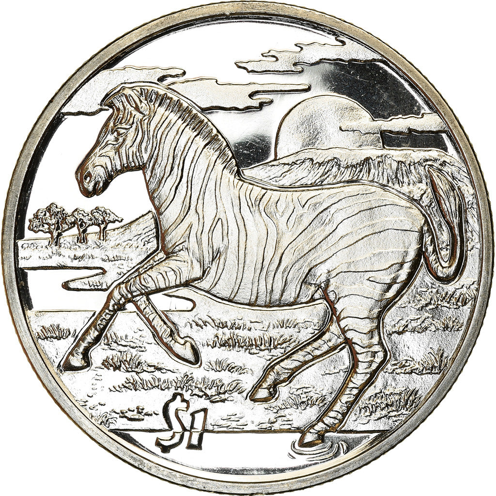Moneta, Sierra Leone, Dollar, 2007, British Royal Mint, Zèbre, SPL