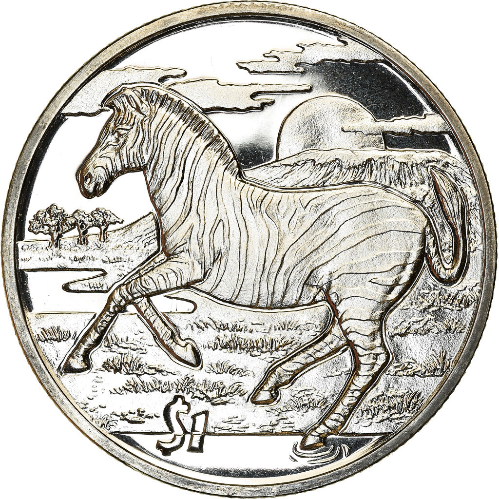 Moneta, Sierra Leone, Dollar, 2007, British Royal Mint, Zèbre, SPL