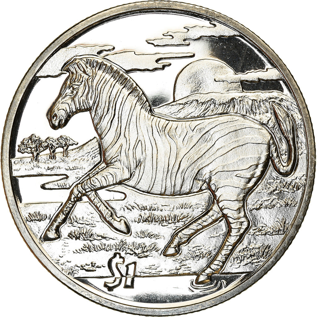 Münze, Sierra Leone, Dollar, 2007, British Royal Mint, Zèbre, UNZ