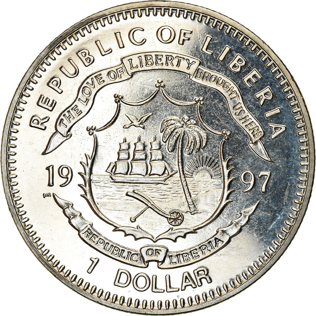 Coin, Liberia, Dollar, 1997, Bataille d'Angleterre, MS(63), Copper-nickel