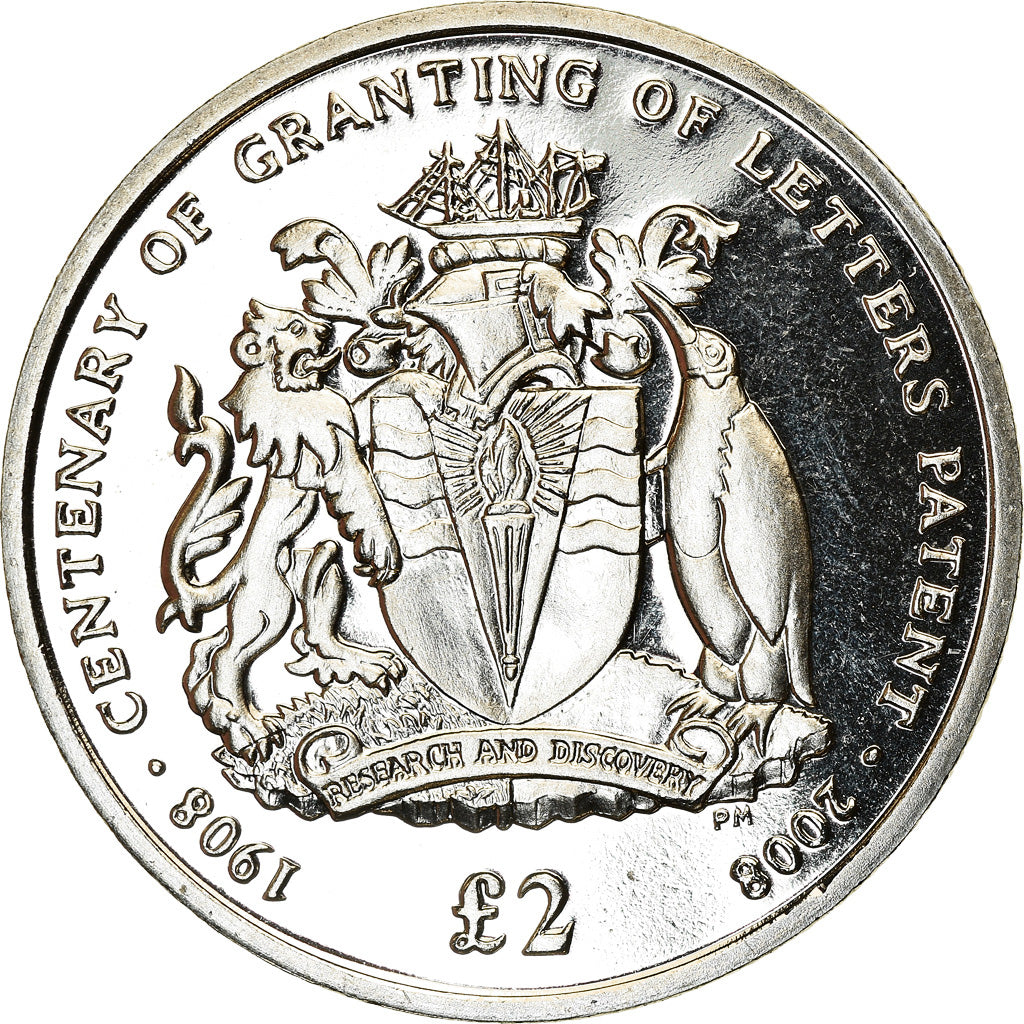 Moneta, British Antarctic Territory, Elizabeth II, 2 Pounds, 2008, Pobjoy Mint