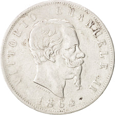 Italy, Vittorio Emanuele II, 5 Lire, 1864, Naples, EF(40-45), Silver, KM:8.2