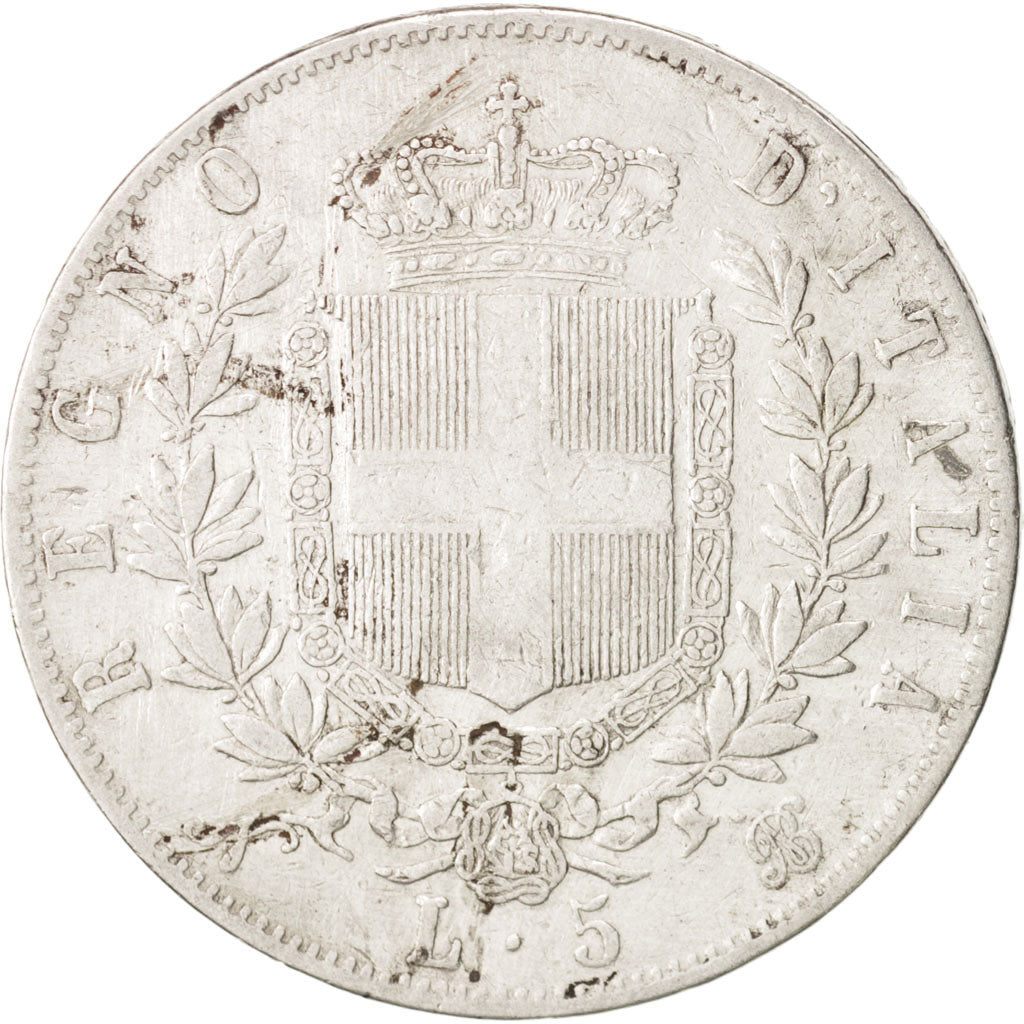 Italy, Vittorio Emanuele II, 5 Lire, 1864, Naples, EF(40-45), Silver, KM:8.2