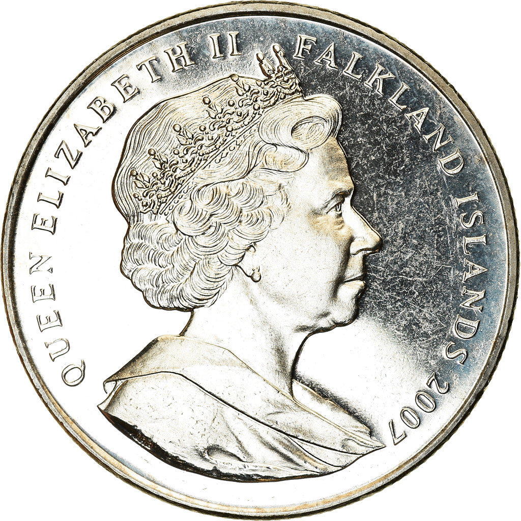 Coin, Falkland Islands, Elizabeth II, Crown, 2007, Pobjoy Mint, Année