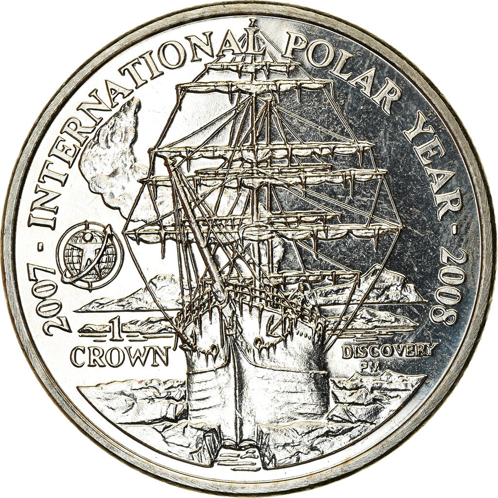 Coin, Falkland Islands, Elizabeth II, Crown, 2007, Pobjoy Mint, Année
