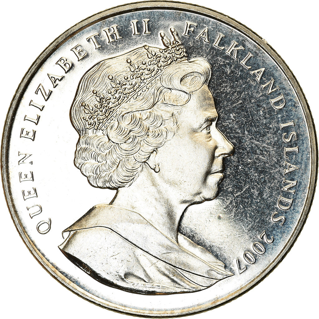 Coin, Falkland Islands, Elizabeth II, Crown, 2007, Pobjoy Mint, Année