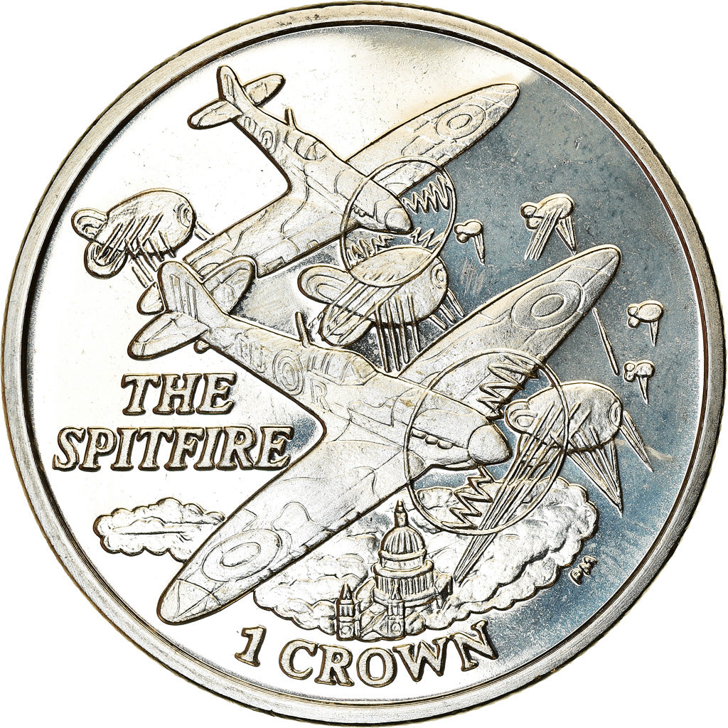 Coin, Falkland Islands, Crown, 2008, Le Spitfire, MS(63), Cupro-nickel