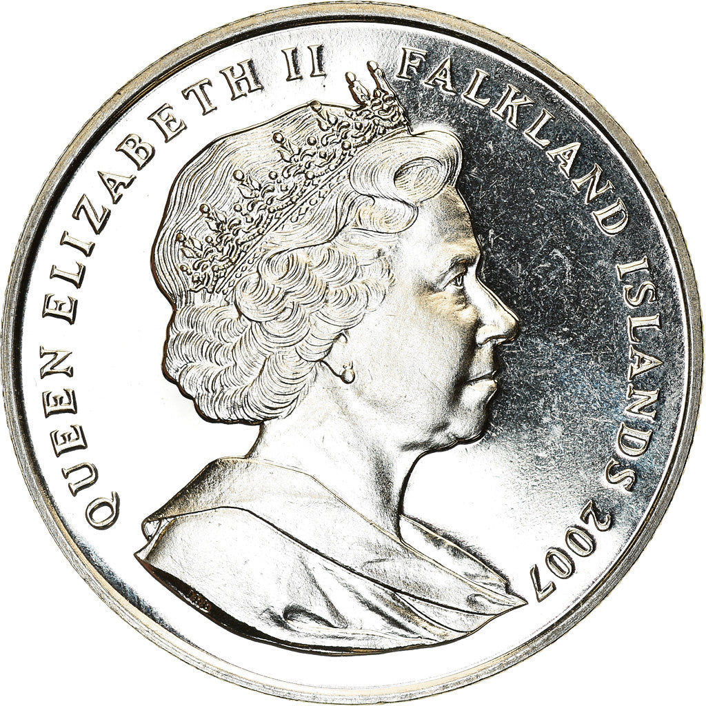 Münze, Falkland Islands, Elizabeth II, Crown, 2007, Winston Churchill, UNZ