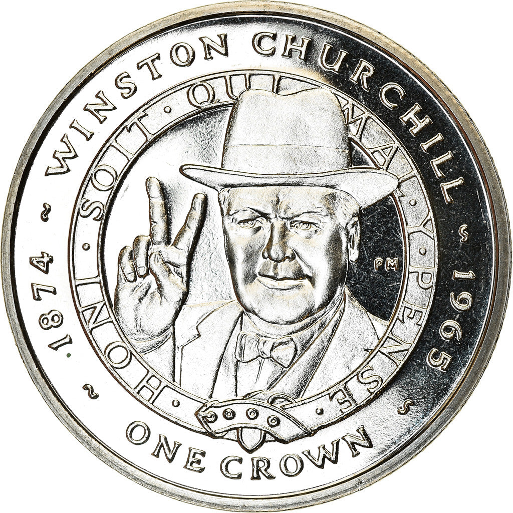 Münze, Falkland Islands, Elizabeth II, Crown, 2007, Winston Churchill, UNZ