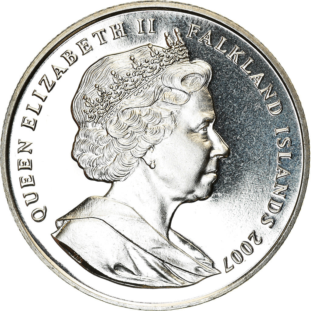 Monnaie, Falkland Islands, Elizabeth II, Crown, 2007, Winston Churchill, SPL